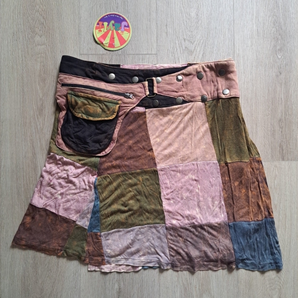 Patchwork A-Line Skirt